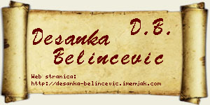 Desanka Belinčević vizit kartica
